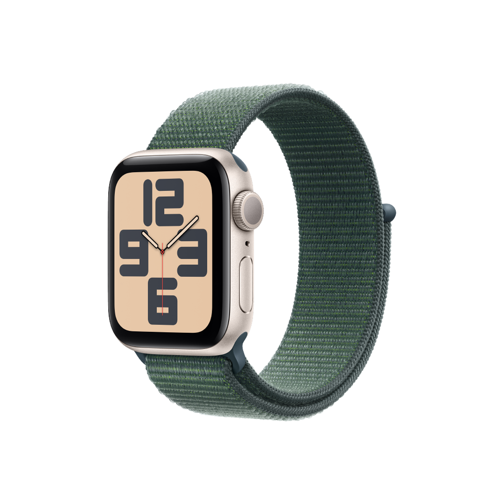 Apple Watch SE GPS 40mm - Caja de Aluminio Blanco Estrella con Loop Deportivo Verde Lago