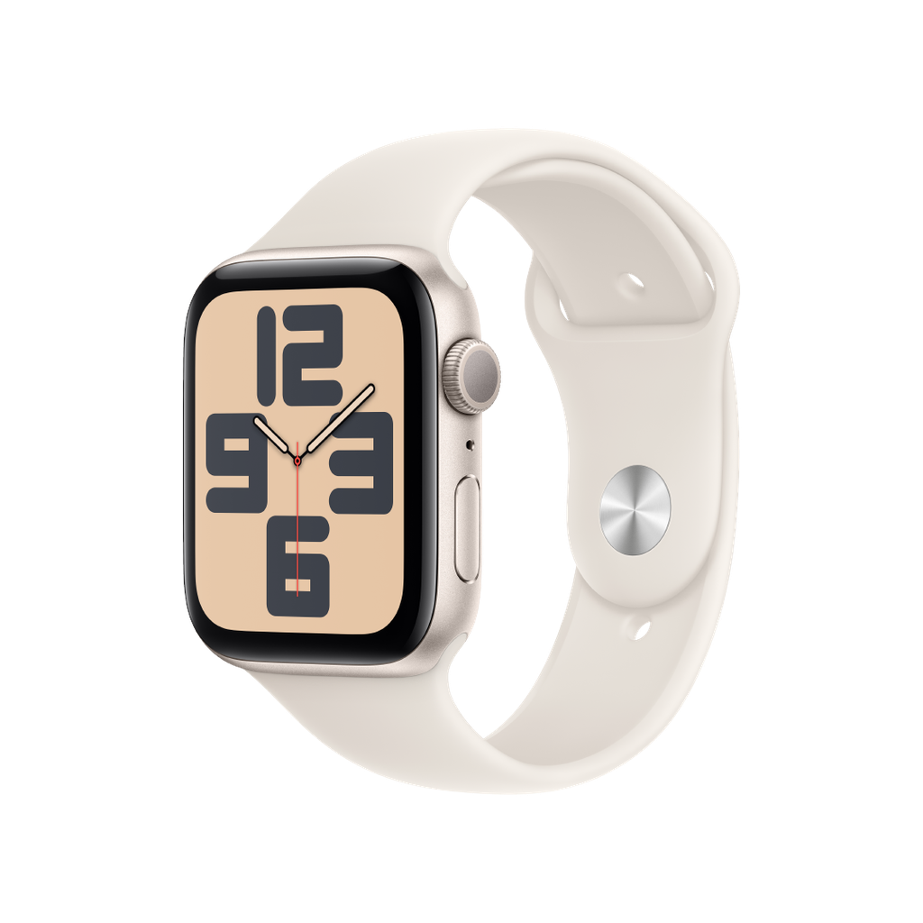 Apple Watch SE 2 (GPS) 44 mm - Caja de Aluminio Blanco estelar - Banda Deportiva Blanco estelar - M/L