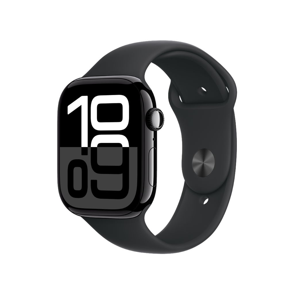 Apple Watch Series 10 GPS 46mm - Caja de Aluminio Negro Azabache - Banda Deportiva Negra - S/M