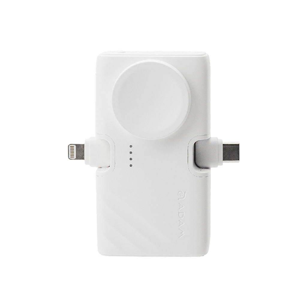 Batería externa plegable 3-en-1 GRAVITY 3 de 5.000 mAh de Adam Elements - Blanco