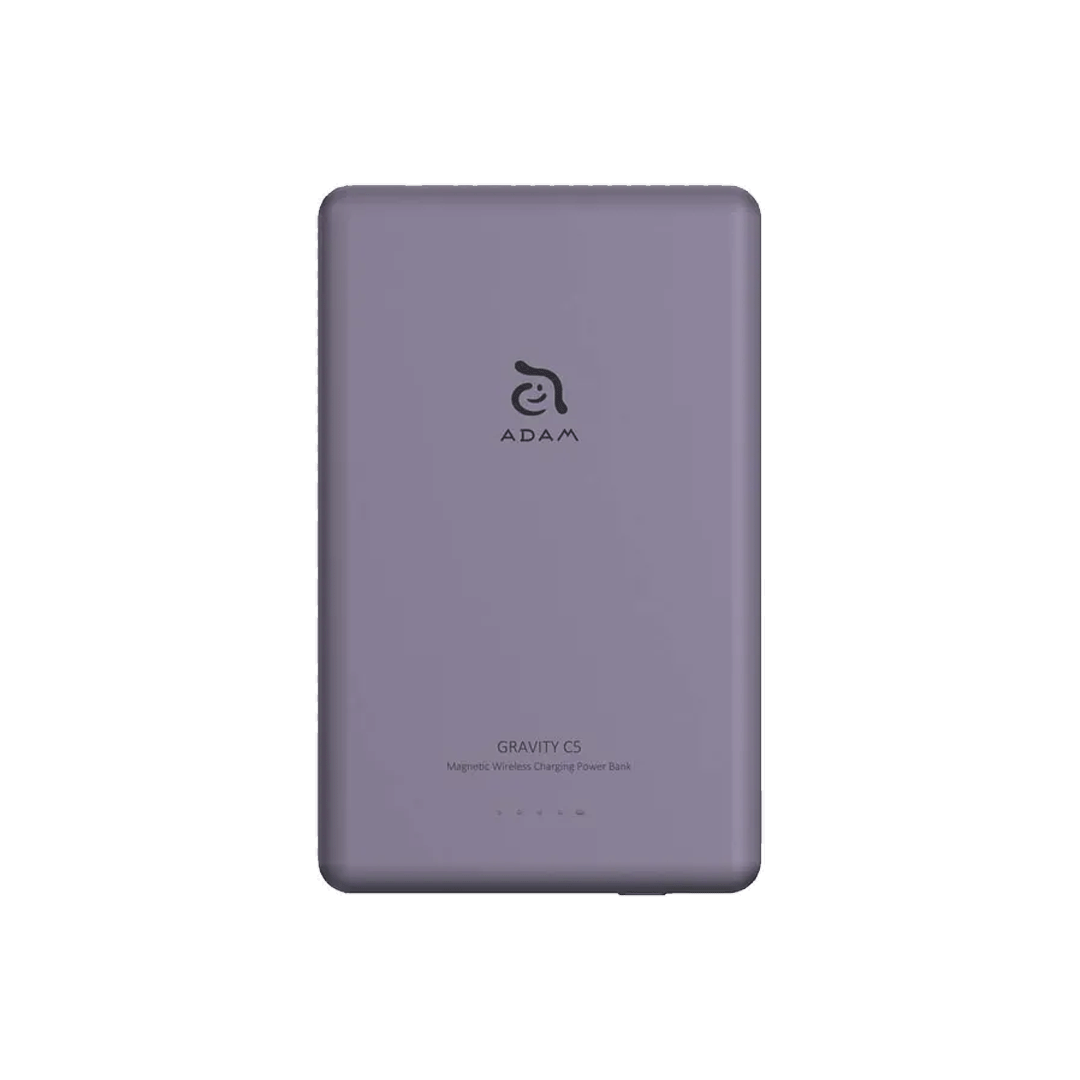 Batería externa magnética inalámbrica GRAVITY C5 de 5.000 mAh de Adam Elements - Violeta
