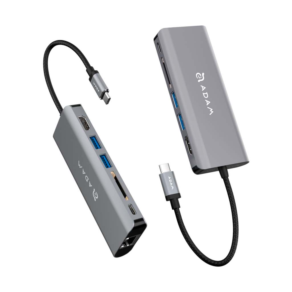 Adam Elements CASA Hub A01 6-in-1 USB-C Hub Ethernet/HDMI/2 USB-A/SD Card Reader - Gris Espacial