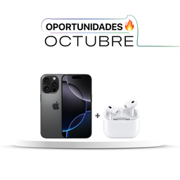 [BUNDLEIPH16PB] [MYND3BE/A] iPhone 16 Pro (Titanio negro, 128GB) + Airpods Pro 2