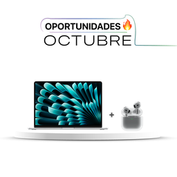 [BUNDLEMBA15256S] [MW1G3LE/A] MacBook Air 15" M4 - 10 CPU, 10 GPU, 16 GB, 256 GB - Plata + Airpods 4 USB-C