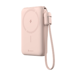 [APBADVTC2PPK] Batería externa magnética inalámbrica 8-en-1 con cable USB-C integrado y soporte plegable VIONTA C2 Pro de 10.000 mAh de Adam Elements - Rosa