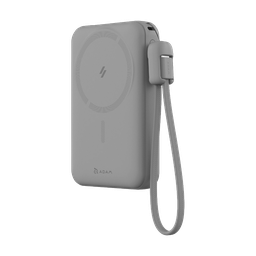 [APBADVTC2PGY] Batería externa magnética inalámbrica 8-en-1 con cable USB-C integrado y soporte plegable VIONTA C2 Pro de 10.000 mAh de Adam Elements - Gris