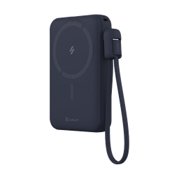 [APBADVTC2PMI] Batería externa magnética inalámbrica 8-en-1 con cable USB-C integrado y soporte plegable VIONTA C2 Pro de 10.000 mAh de Adam Elements - Medianoche