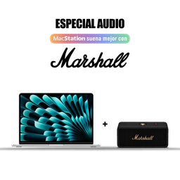 [BUNDLEMAR4] MacBook Air 13" M4 256GB Plata + [1006884] Marshall Emberton III Parlante Bluetooth - Negro y Brasa