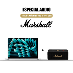 [BUNDLEMAR4] MacBook Air 13" M4 256GB Plata + [1006884] Marshall Emberton III Parlante Bluetooth - Negro y Brasa