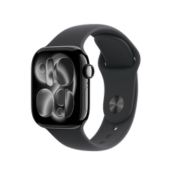 [MEQT4AM/A] Apple Watch Series 11 ((GPS)) 42 mm - Caja de Aluminio Negro Azabache - Banda Deportiva Negra - S/M