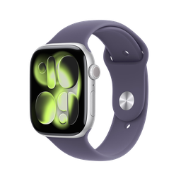 [MEVA4AM/A] Apple Watch Series 11 (GPS) 46 mm - Caja de aluminio plata - Banda deportiva morado niebla - M/L