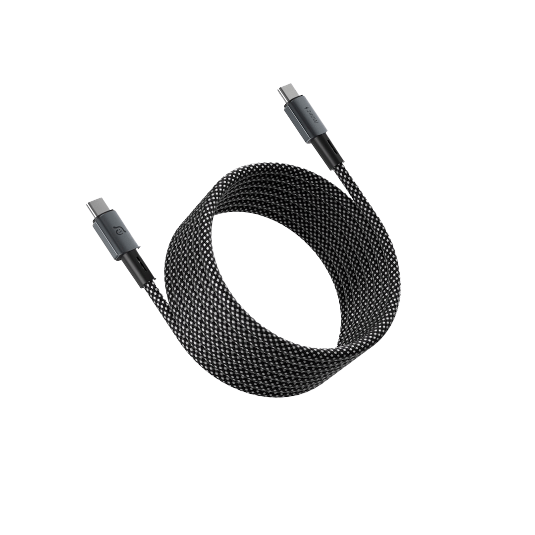 [ACBADMP200TM] Cable de carga magnético CASA MP200 de USB-C a USB-C de 240 W (2 m) de Adam Elements - Titanio
