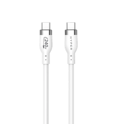 [HJ4002WHGL-91] Cable de silicona de USB-C a USB-C de 240 W (2 m) de HyperJuice - Blanco