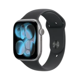 [MEV04AM/A] Apple Watch Series 11 (GPS) 46 mm - Caja de aluminio gris espacial - Banda deportiva negra - S/M
