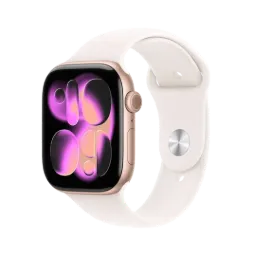 [MEV74AM/A] Apple Watch Series 11 (GPS) 46 mm - Caja de aluminio oro rosa - Banda deportiva rosado rubor - M/L