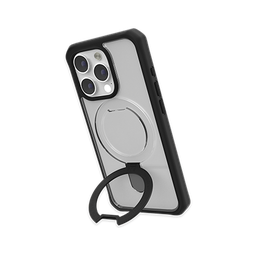 [AP5U-HMSTD-BKTR] ItSkins Hybrid R Stand Funda con MagSafe para iPhone 15 Pro Max - Negro/Transparente