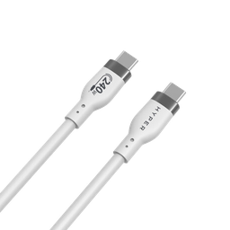 [HJ4002WHGL-90] Cable de silicona de USB-C a USB-C de 240 W (2 m) de HyperJuice - Blanco