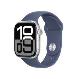 [MWWC3AM/A] Apple Watch S10 GPS 42mm - Caja de Aluminio Plata - Banda Deportiva Azul Denim - M/L