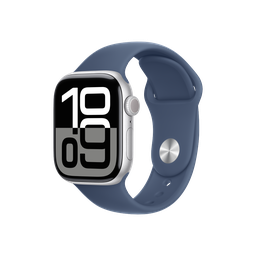 [MWWC3AM/A] Apple Watch S10 GPS 42mm - Caja de Aluminio Plata - Banda Deportiva Azul Denim - M/L