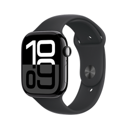 [MWWQ3AM/A] Apple Watch S10 GPS 46mm - Caja de Aluminio Negro Azabache - Banda Deportiva Negra - M/L