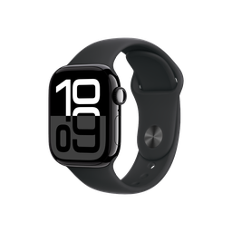 [MWWE3AM/A] Apple Watch Series 10 (GPS) 42 mm - Caja de Aluminio Negro azabache - Banda Deportiva Negra - S/M