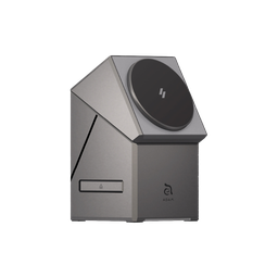 [APAADMAGQBTM] Base de carga inteligente 3-en-1 Mag Qube Qi2 de 25 W de Adam Elements - Plata