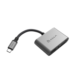 [AAPADHUBVH1GY] Adaptador 2-en-1 CASA VH1 de USB-C a HDMI/VGA de Adam Elements - Gris espacial
