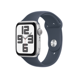 [MXER3BE/A] Apple Watch SE GPS 44mm Silver Aluminium Case with Denim Sport Band - M/L