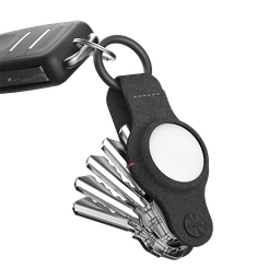 [KS040] Llavero de cuero vegano Air de KeySmart para AirTag - Negro