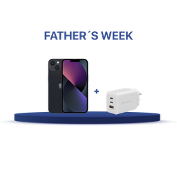 [BUNDLEIPH13M] iPhone 13 128GB (MLPF3LZ/A) + Cargador Adam Elements X65 (APAADX65ARWH)